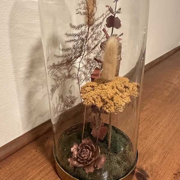 Dried Flowers and Botanicals in Decorative Glass Cloche Duo - Picture 6 of 10